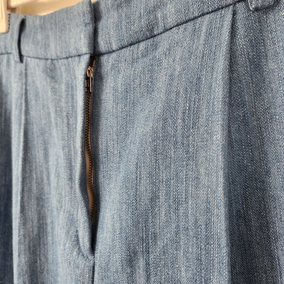 YMC London Blue Cotton Linen Wide Leg Trouser Pant Size Large - Picture 3 of 7